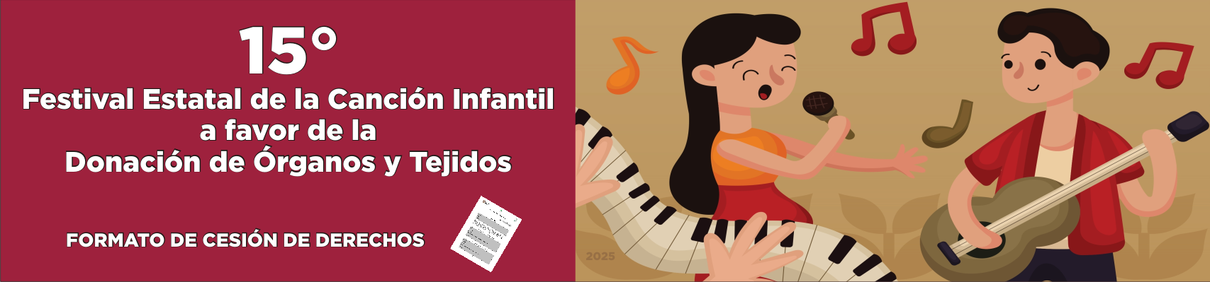 Formato de Cesión de Derechos para el 15° Festival Estatal de la Canción Infantil.